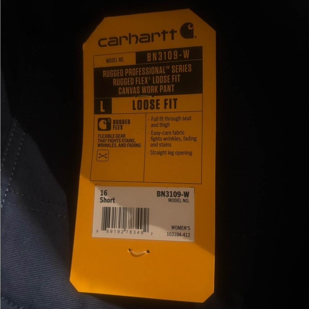 NWT Carhartt Women’s Rugged Flex Loose Fit Canvas Work Pant Size 16 S - Picture 2 of 3